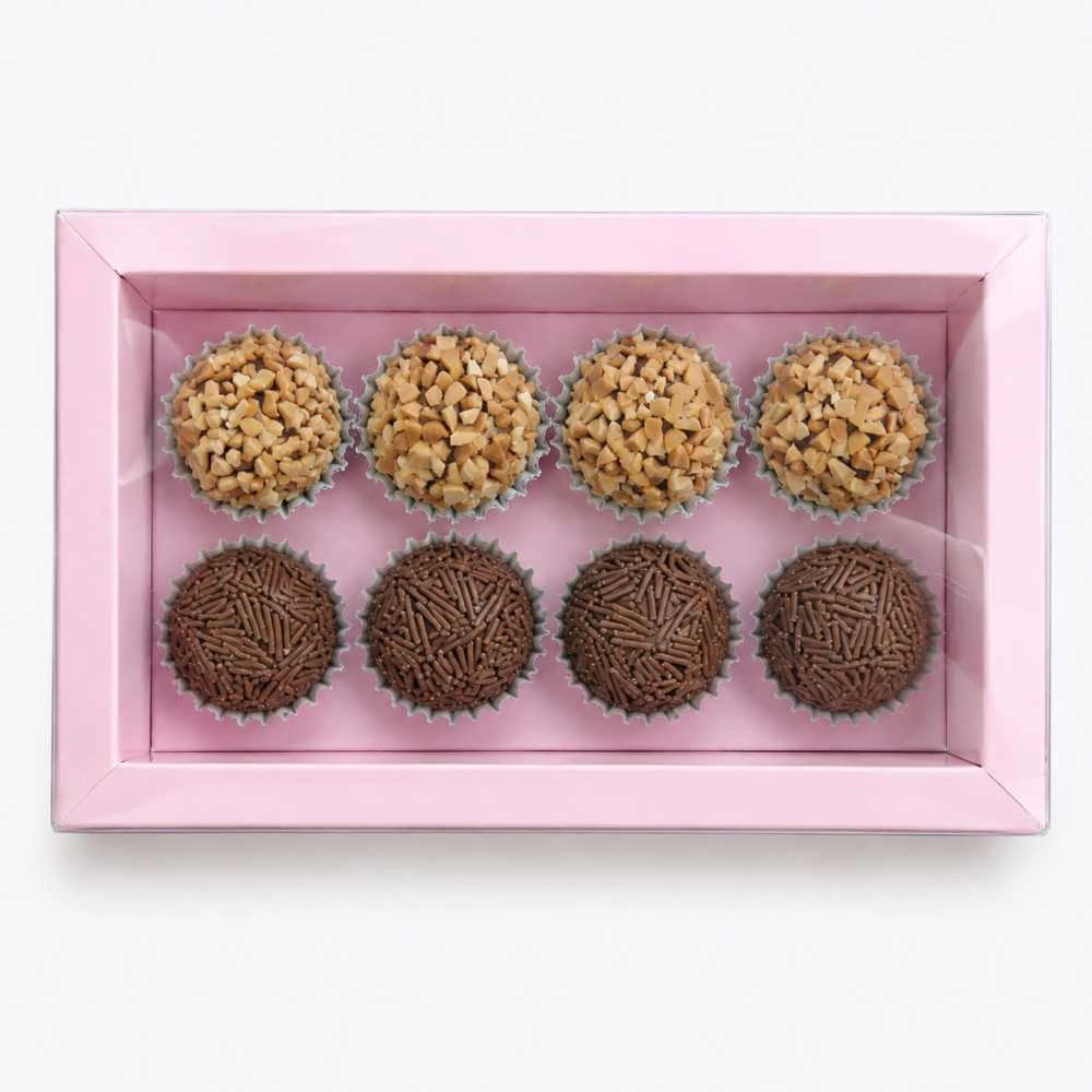 10 Caixas p/ 8 brigadeiros -Rosa