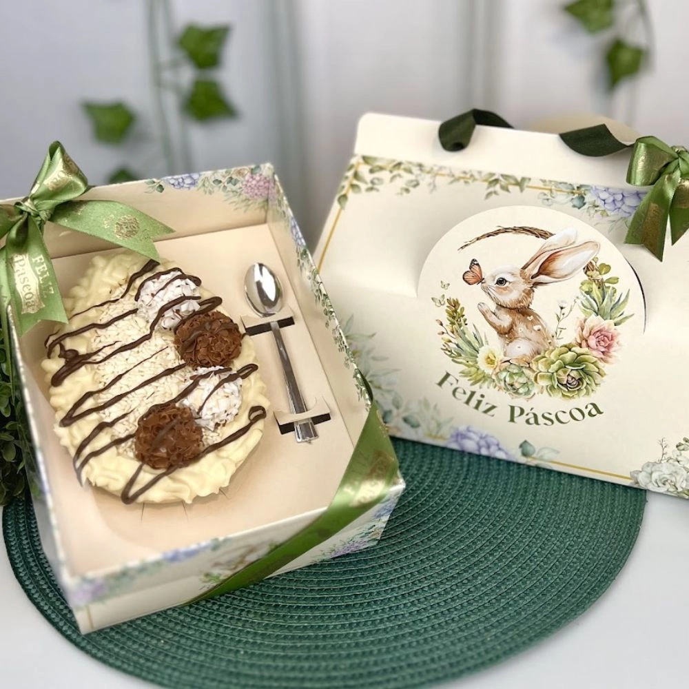 10 Caixas para 1 Ovo de 250, 350 ou 500g - Coleção Florescer