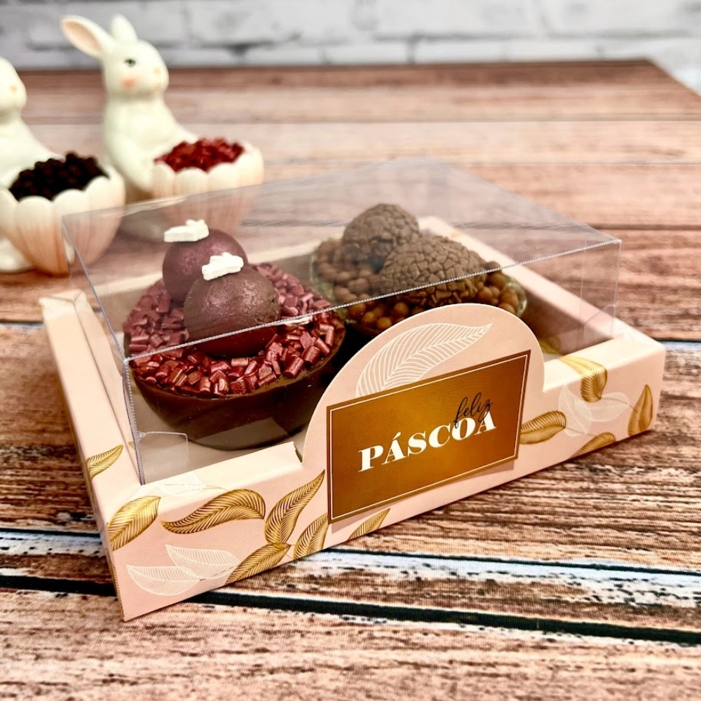 10 Caixas para 2 Ovos de 100g - Coleção Fina Páscoa