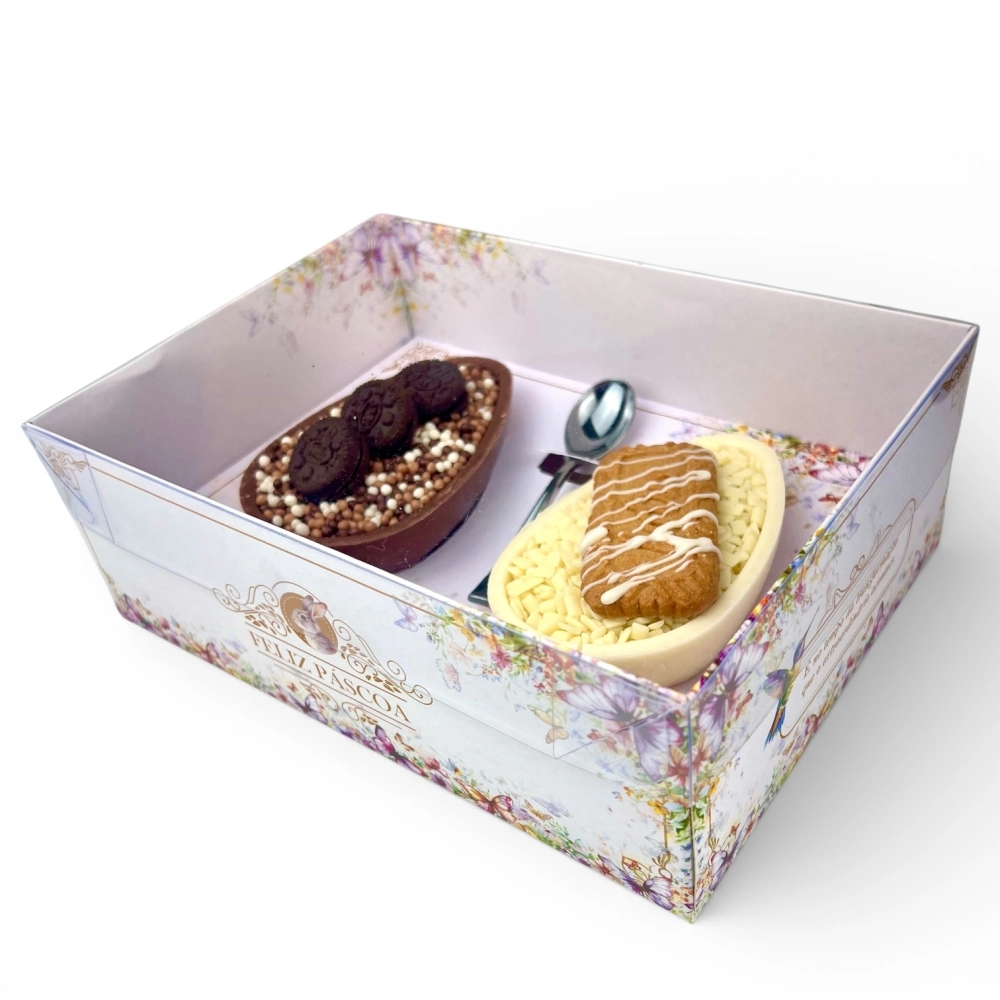 10 Caixas para 2 Ovos de 150 ou 250g - Coleção Páscoa da Transformação