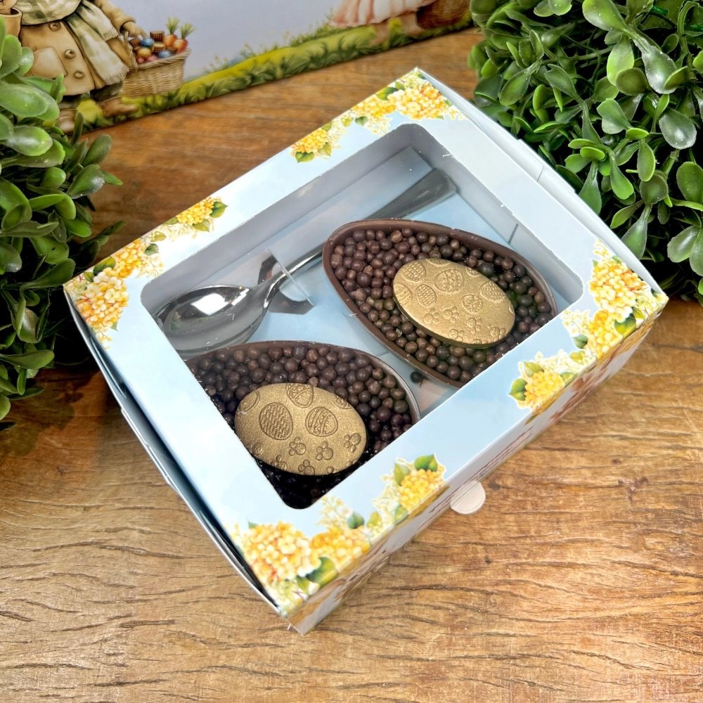 10 Caixas para 2 Ovos de Colher de 50g - Coleção Páscoa da Positividade