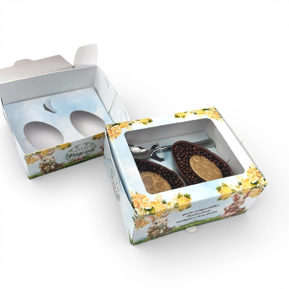 10 Caixas para 2 Ovos de Colher de 50g - Coleção Páscoa da Positividade