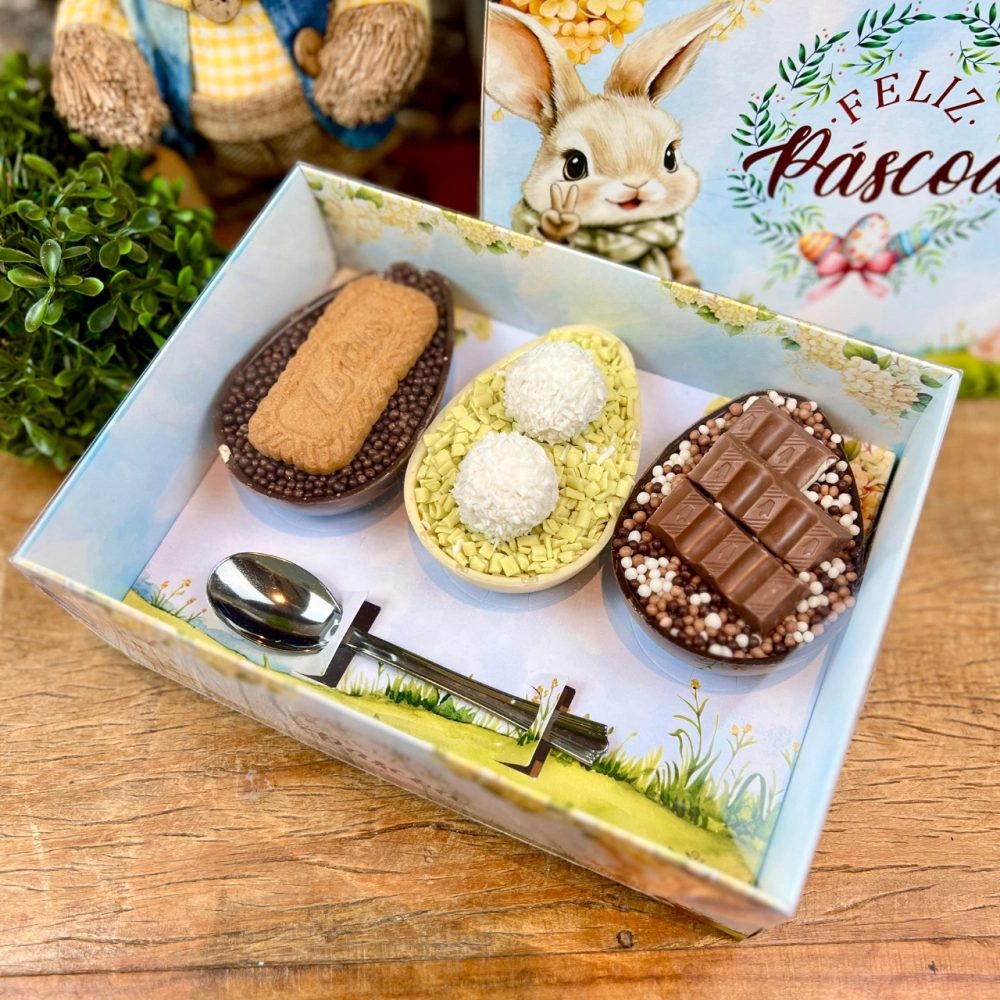 10 Caixas para 3 Ovos de 100g - Coleção Páscoa da Positividade