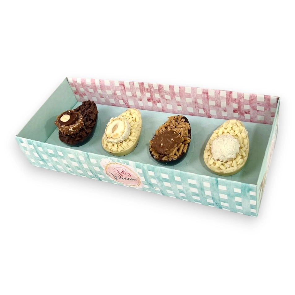 10 Caixas para 4 Ovos de 50g - Coleção Alegria