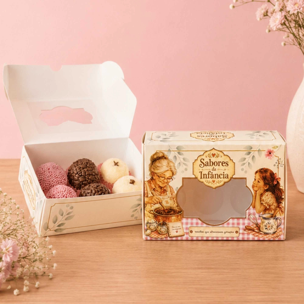 10 Caixas para 6 doces - SABORES DA INFÂNCIA