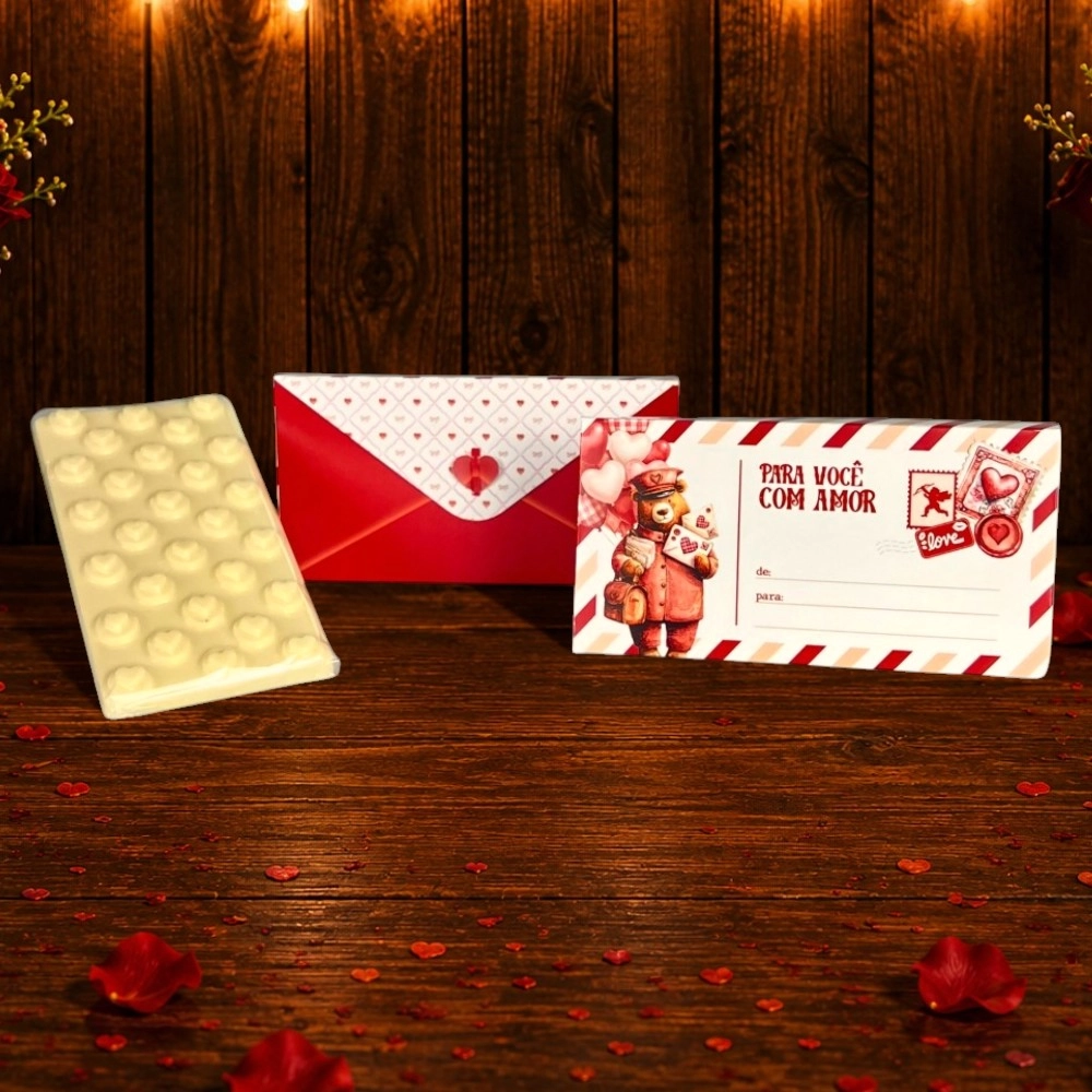 10 caixas para barra de chocolate - Cartão Postal - Namorados 2026