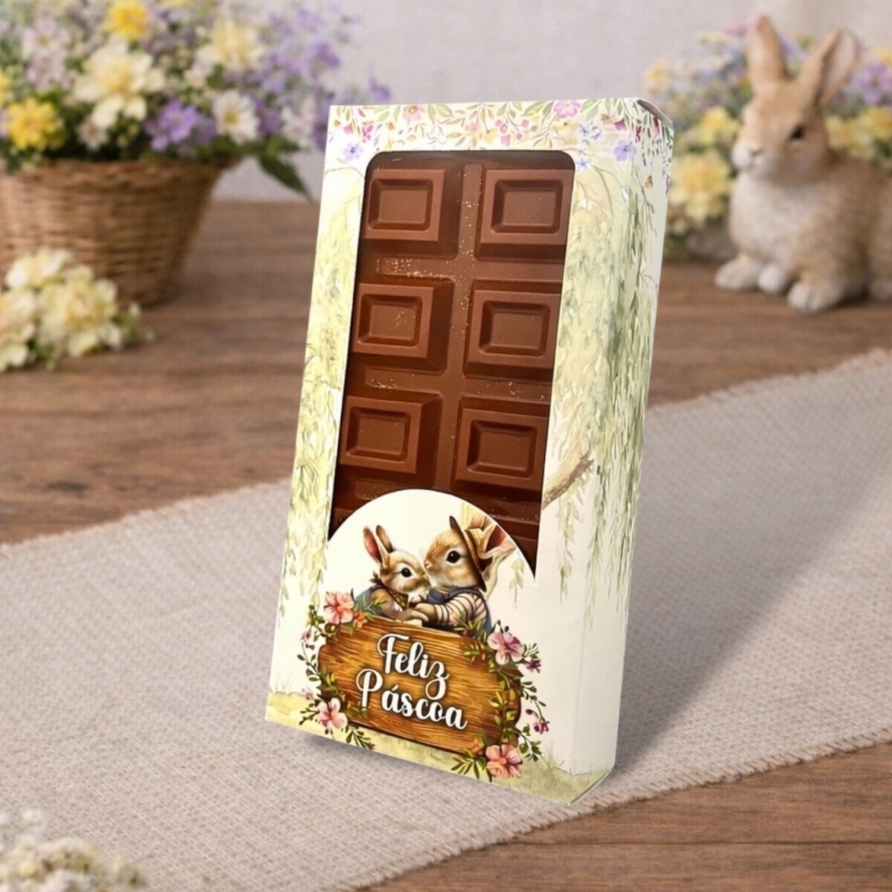 10 Caixas para Barra de Chocolate de 300g - Coleção Páscoa da Colheita