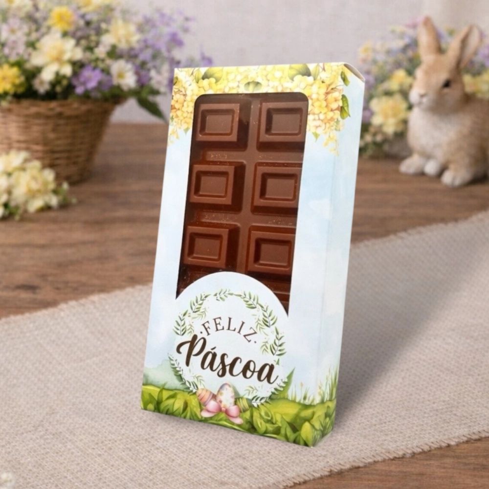 10 Caixas para Barra de Chocolate de 300g - Coleção Páscoa da Positividade