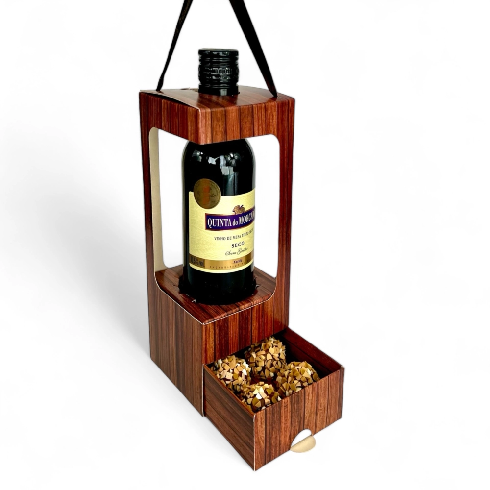 10 Caixas para Garrafa + Gaveta - Coleção Wood