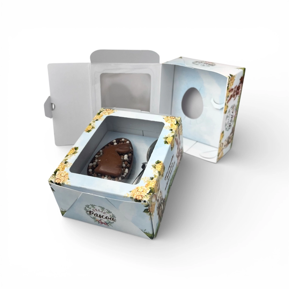 10 Caixas para Ovo de Colher de 50g - Coleção Páscoa da Positividade