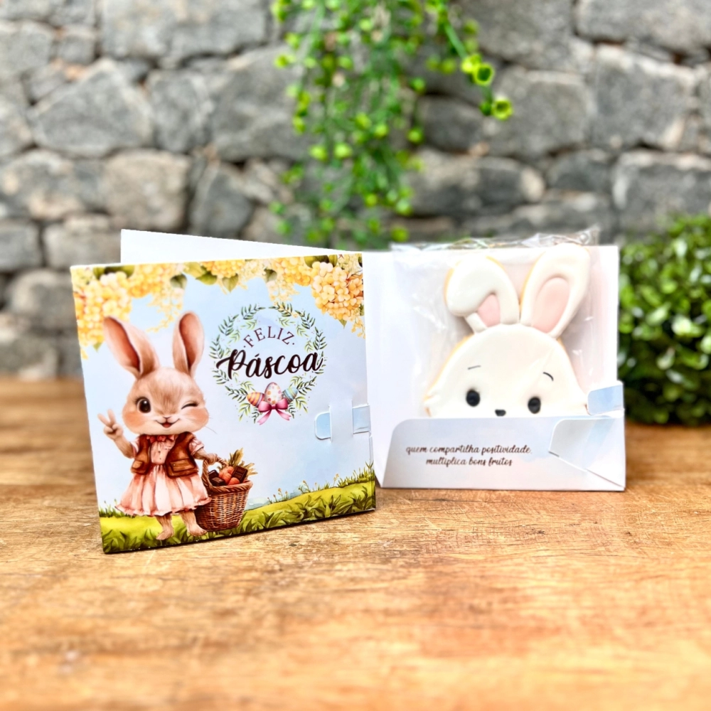 10 Embalagens Cartão p/ Biscoito - Coleção Páscoa da Positividade