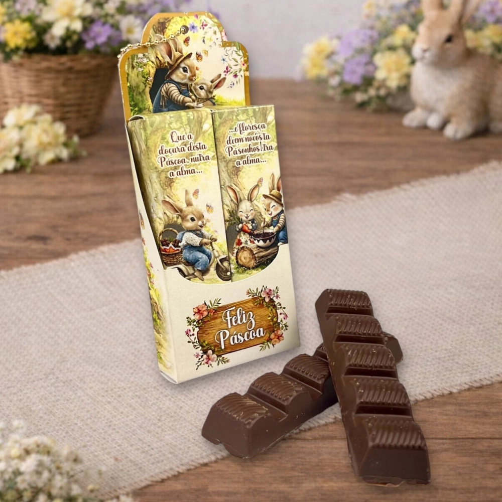 10 Embalagens Display para 2 barrinhas - Coleção Páscoa da Colheita