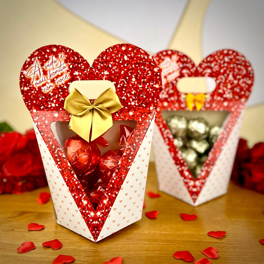 10 EMBALAGENS PARA TRUFAS OU PIPOCA - DIA DOS NAMORADOS 2025