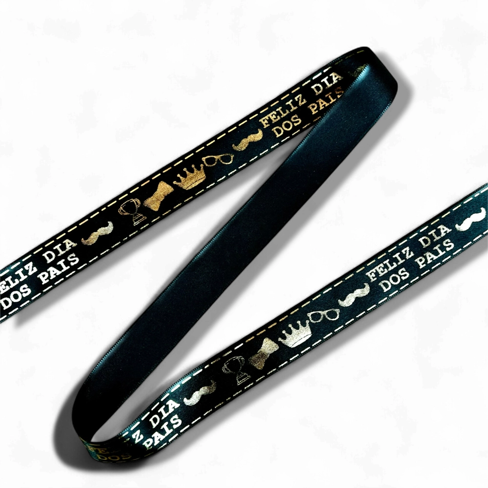 10 metros Fita de cetim - 22mm - Dia dos Pais PRETO