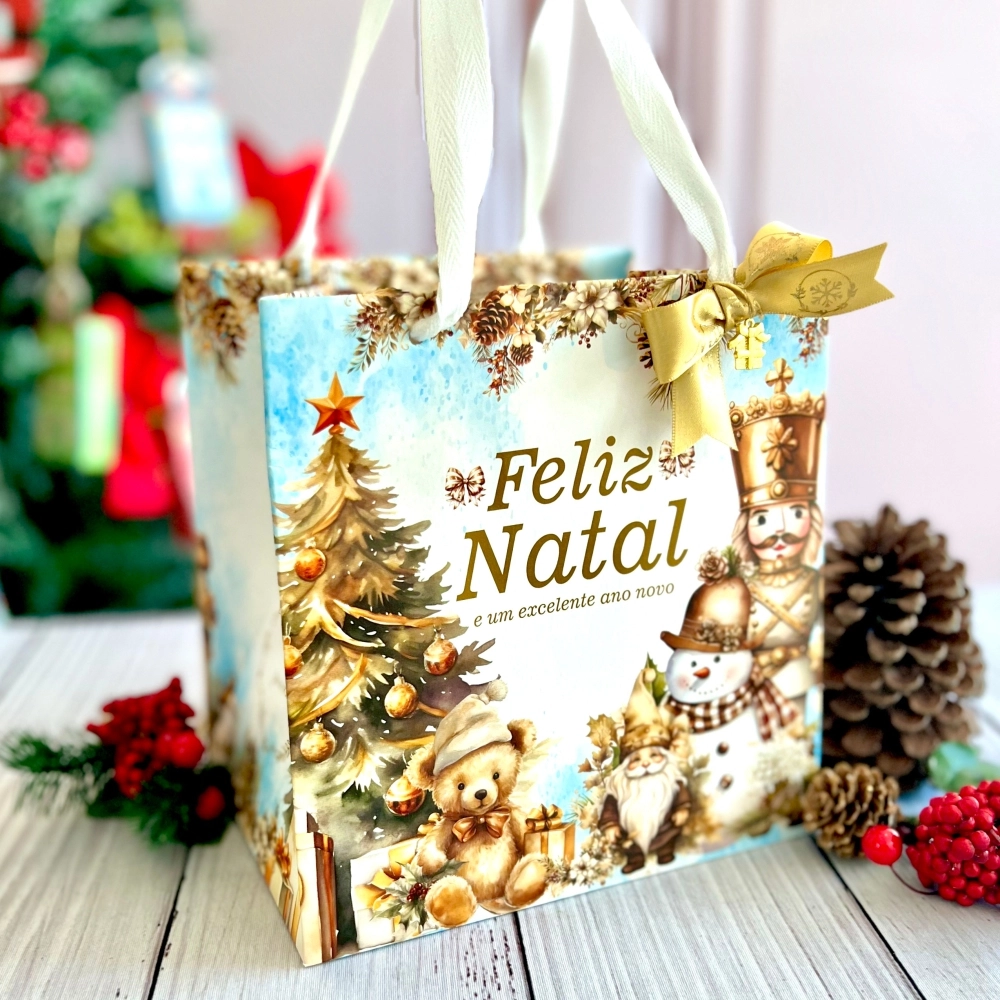10 Sacolas 18x14 - Coleção Natal Celestial