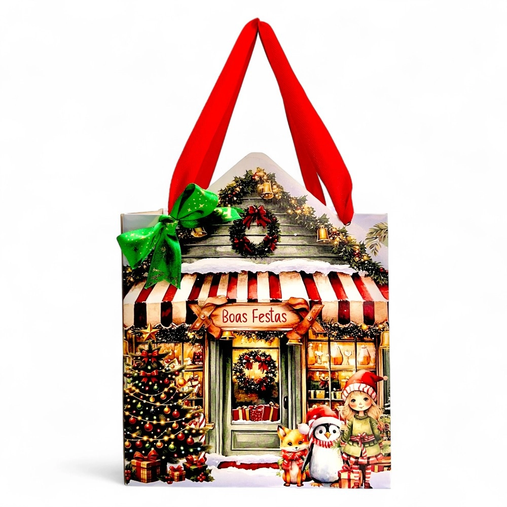 10 Sacolas 18x14 - Coleção A Magia do Natal - Natal 2025