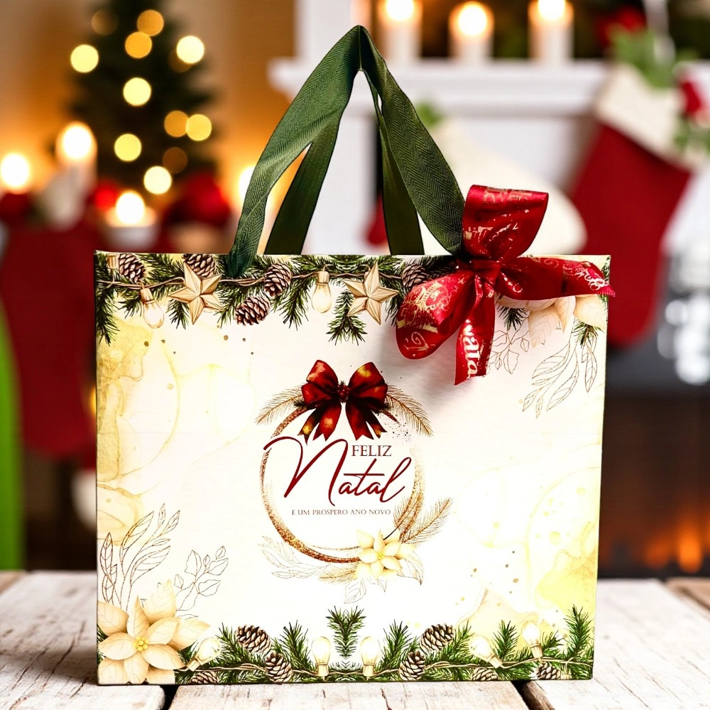 10 Sacolas para Caixa de Panetone - Coleção Natal em Poesia