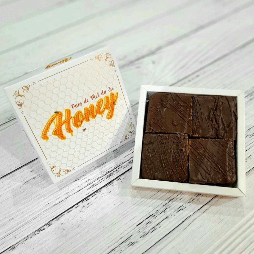 100 Caixas com tampas PERSONALIZADAS para 4 Brownies, Palha Italiana, Pães de mel ou Cookies