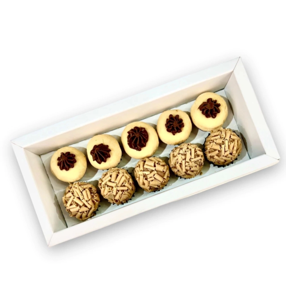 100 Caixas p/ 10 brigadeiros LUXO PERSONALIZADA