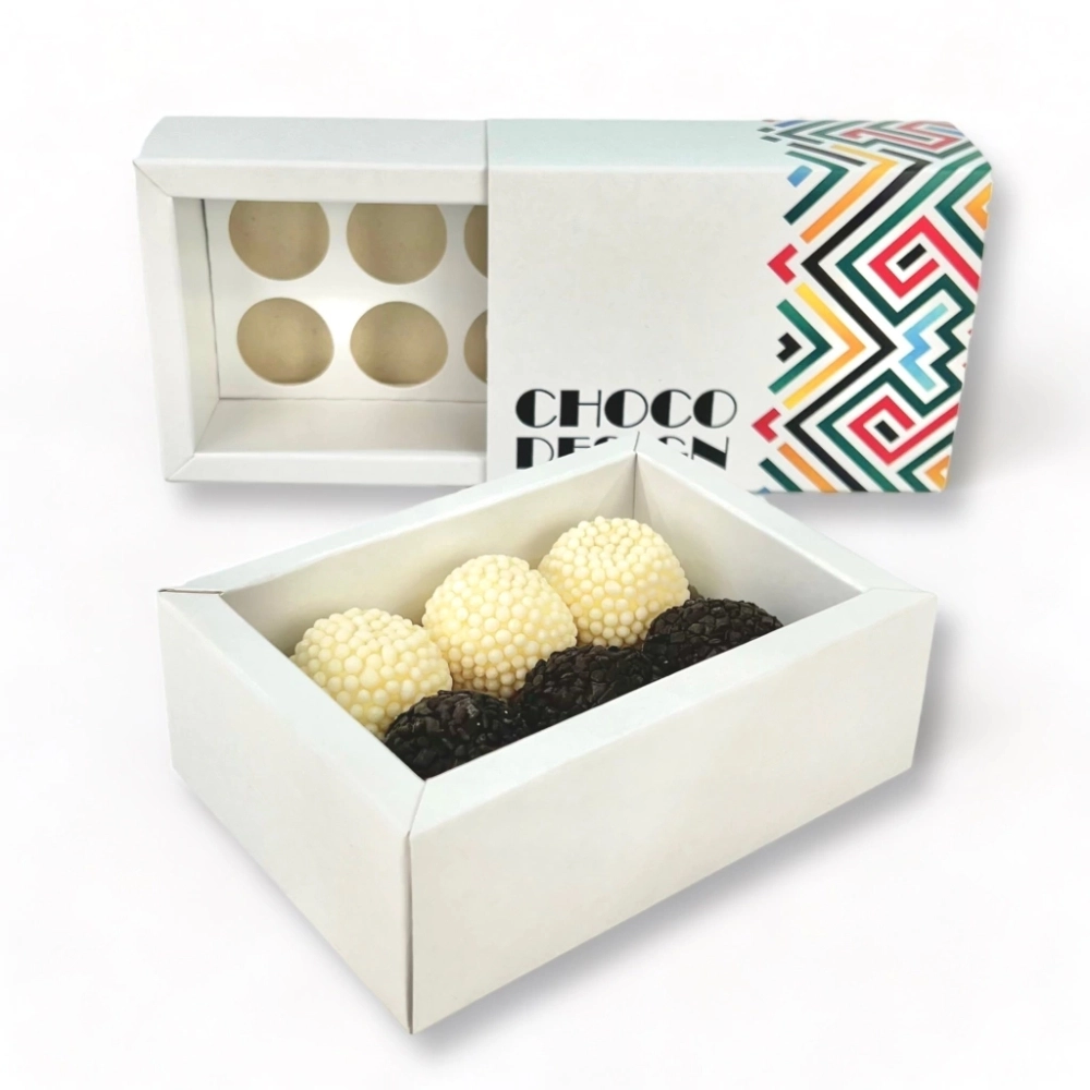 100 Caixas p/ 6 brigadeiros LUXO - PERSONALIZADA