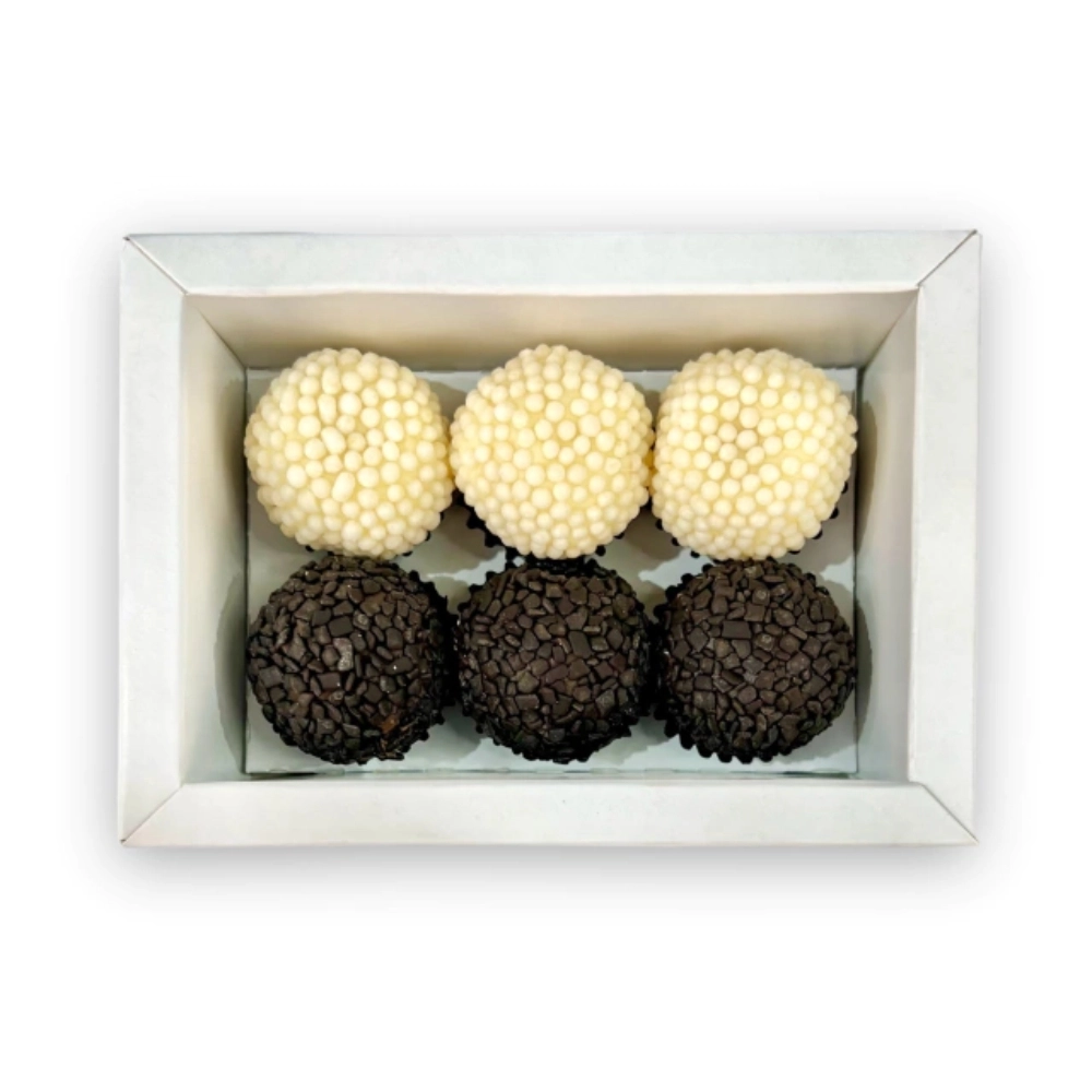 100 Caixas p/ 6 brigadeiros LUXO - PERSONALIZADA