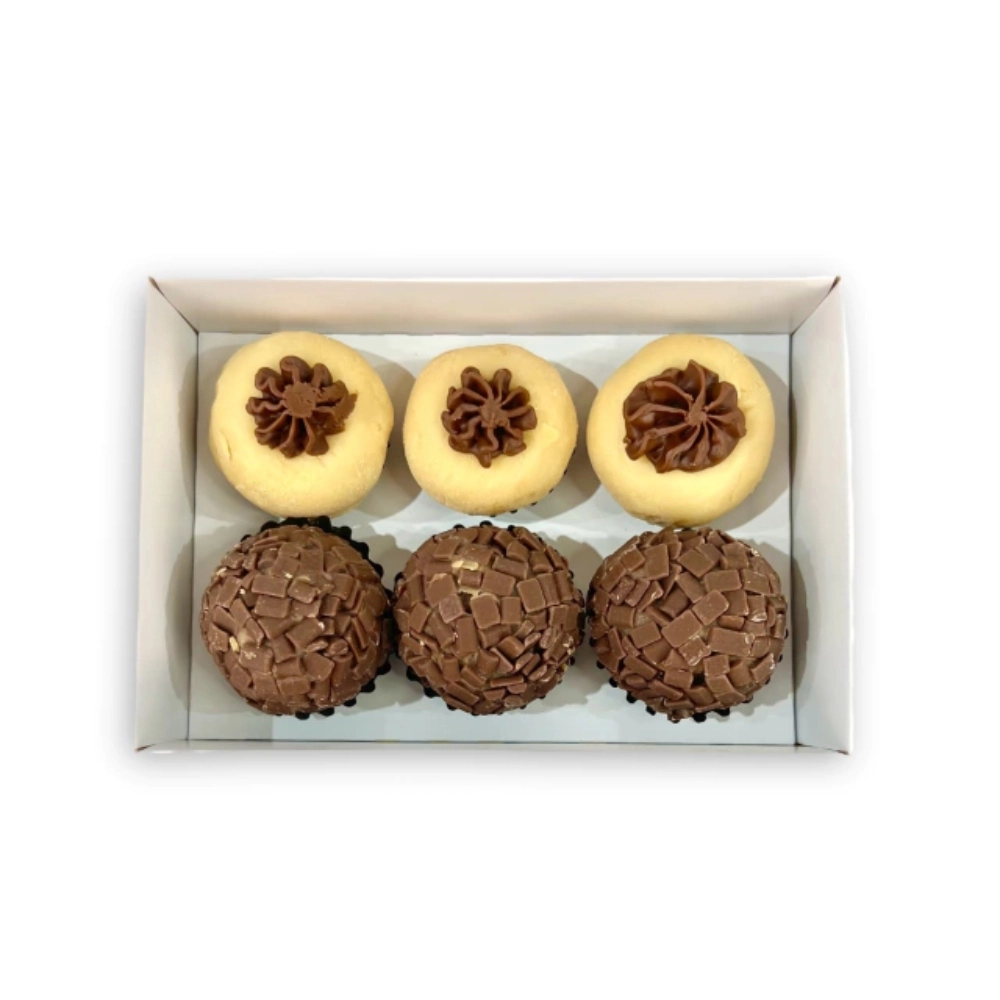 100 Caixas p/ 6 brigadeiros - Personalizada