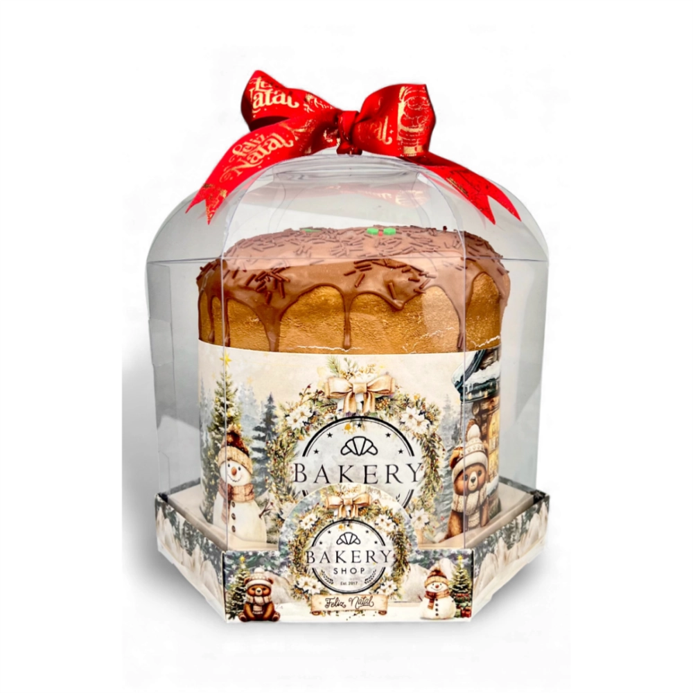 100 Caixas para Panetone de 500g Vitrine - PERSONALIZADO