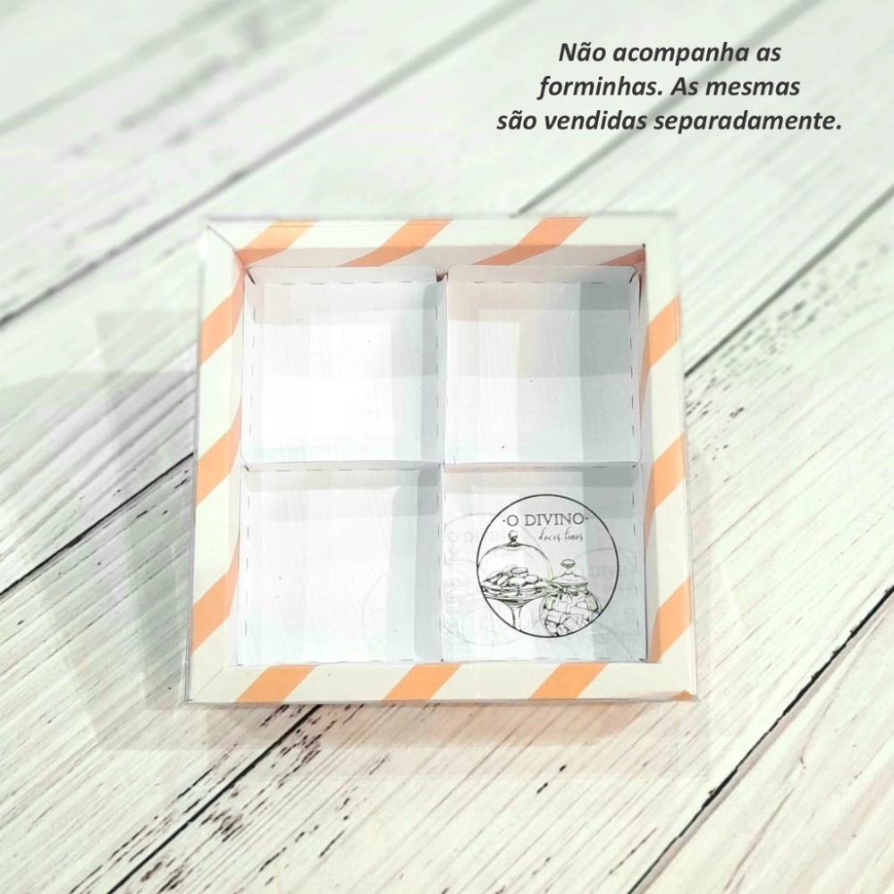 100 Caixas PERSONALIZADAS + HOT-Stamping para 4 Brownies, Palha Italiana, Pães de mel ou Cookies - TAMPA PVC