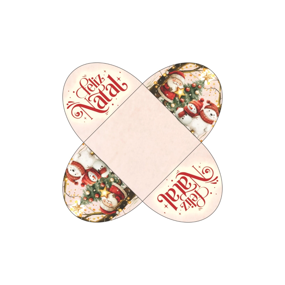 100 Forminhas 4 pétalas - Coleção Vila do Noel - Natal 2025