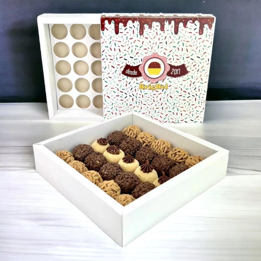 25 Caixas para 25 brigadeiros - Personalizada c/ sua marca