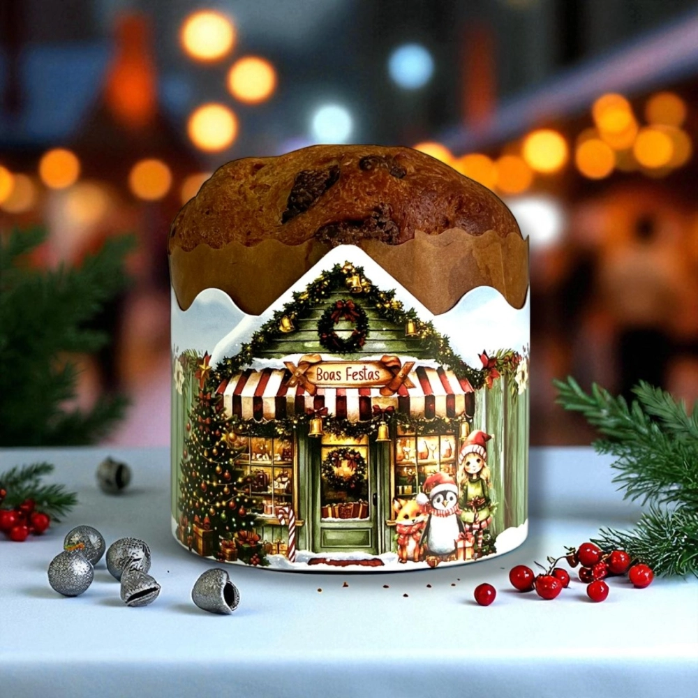 25 Cintas para panetone de 500g - Coleção A Magia do Natal - Natal 2025