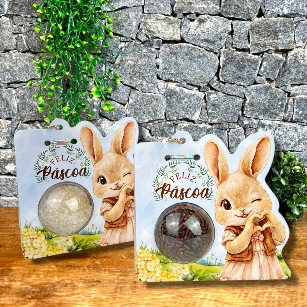25 Embalagens blister + cinta para 1 brigadeiro - Coleção Páscoa da Positividade