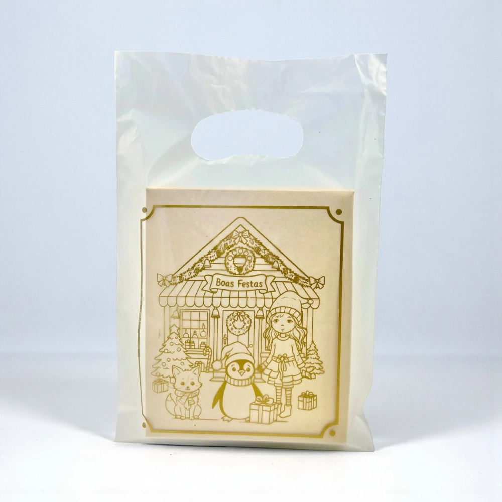 25 Sacolas Plásticas 20x30 - Coleção A Magia do Natal - Natal 2025