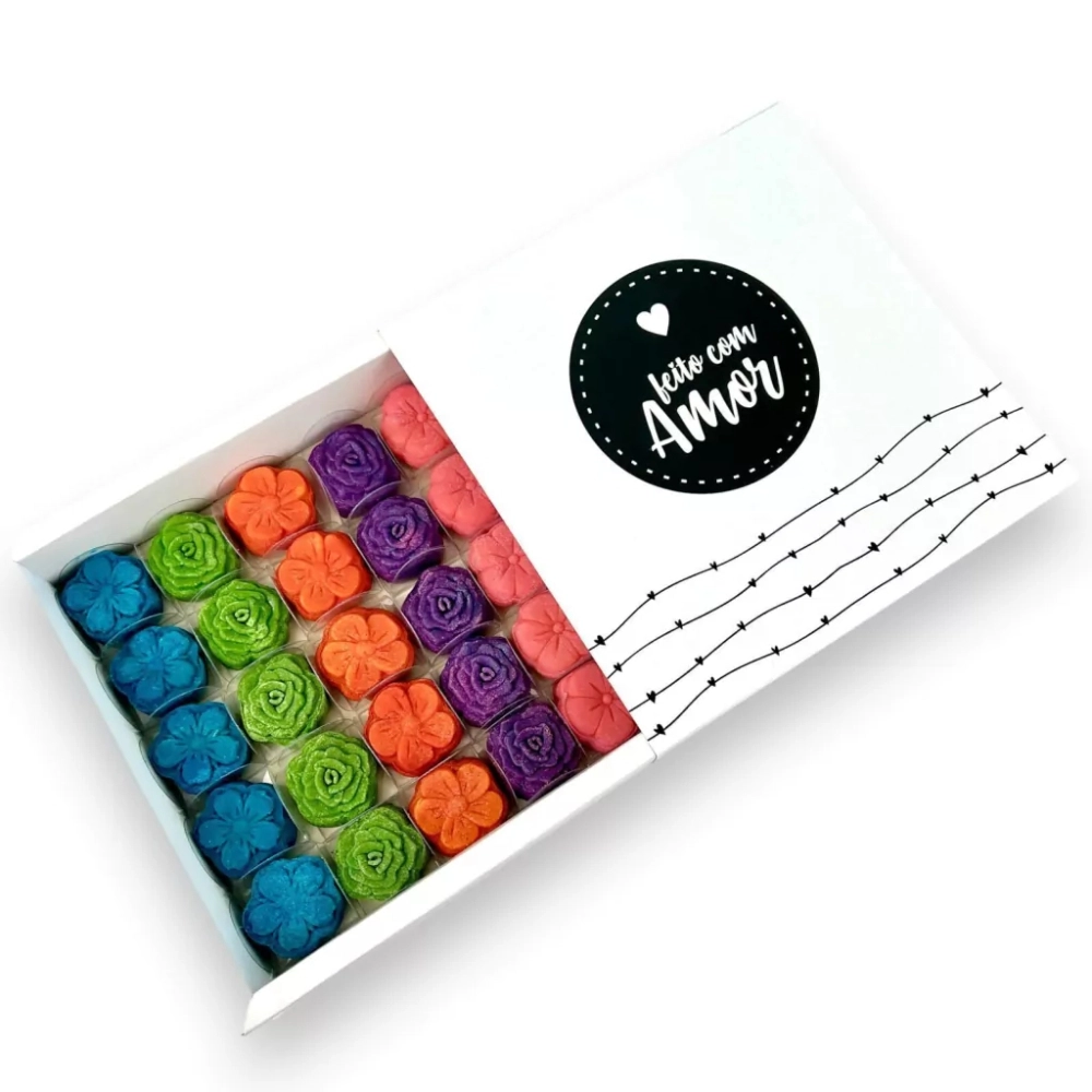 5 Caixas para 25 brigadeiros - Coleção Feito com Amor