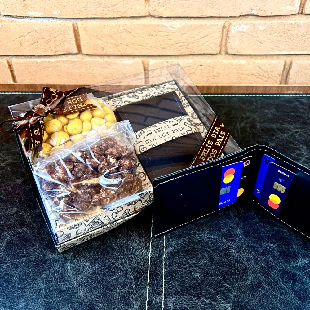 5 Caixas Porta-Cartões + 6 brigadeiros - Dia dos Pais 