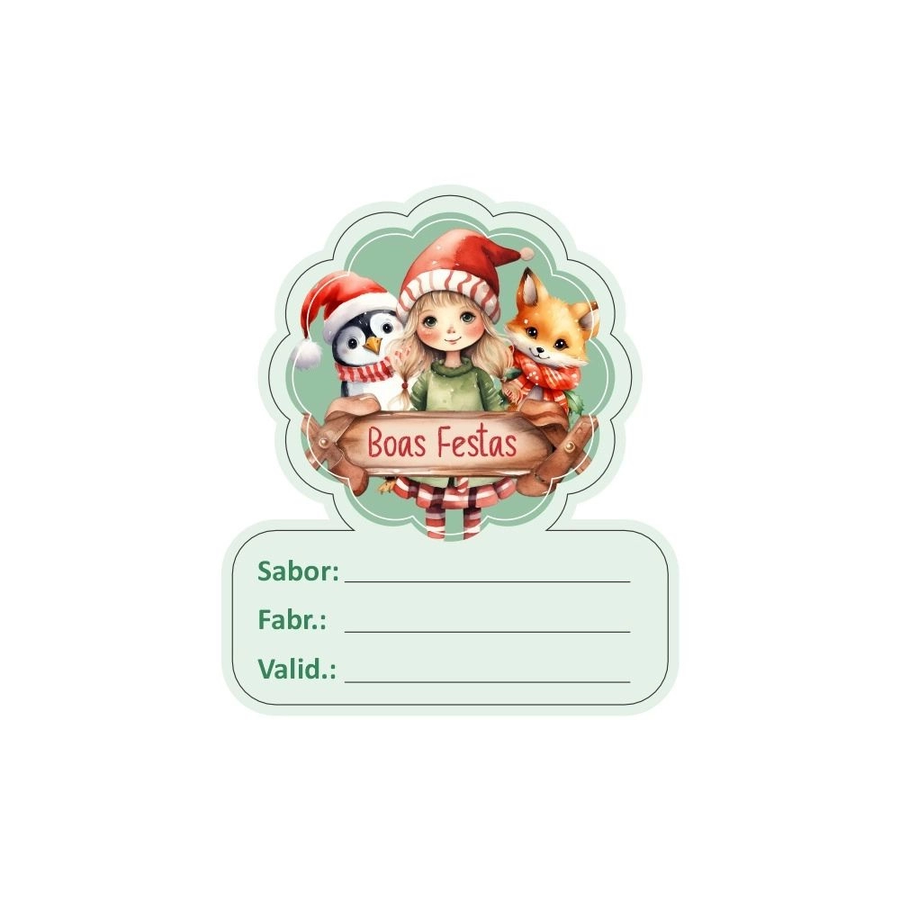50 Adesivos Sabor/Validade - Coleção A Magia do Natal - Natal 2025
