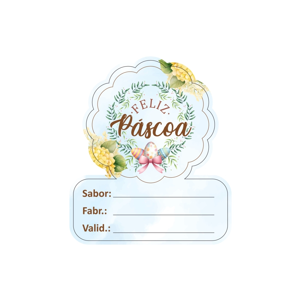 50 Adesivos Sabor/Validade - Coleção Páscoa da Positividade