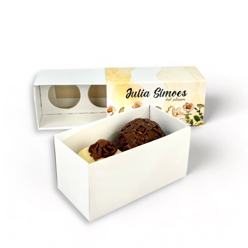 50 Caixas p/ 2 brigadeiros - Personalizada