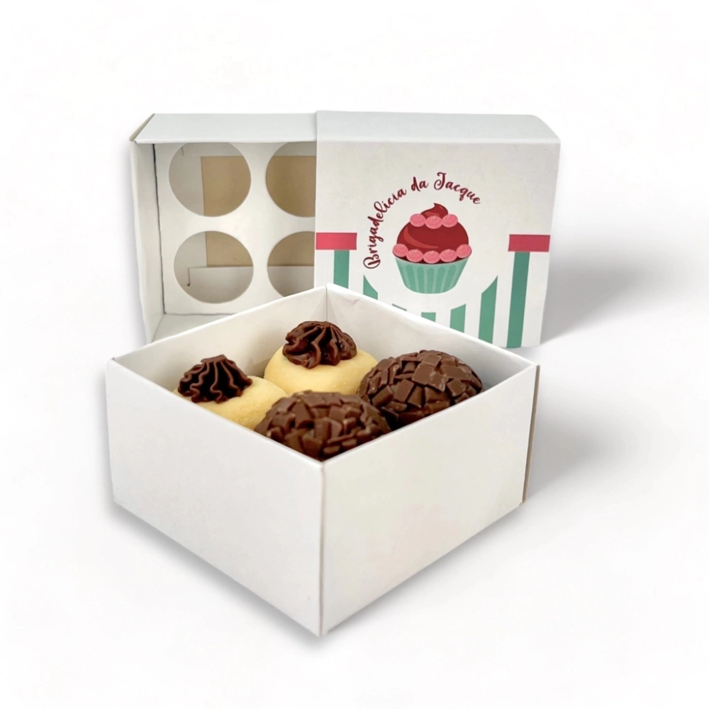 50 Caixas p/ 4 brigadeiros - Personalizada