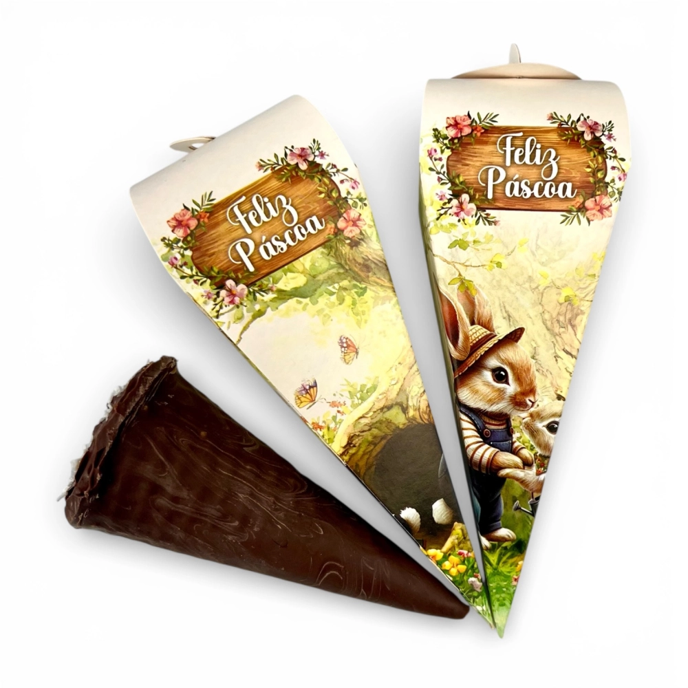 50 Embalagens para Cone Trufado - Coleção Páscoa da Colheita