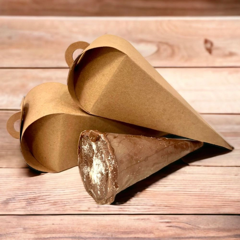 50 Embalagens para Cone Trufado - sem impressão - Branco ou Kraft