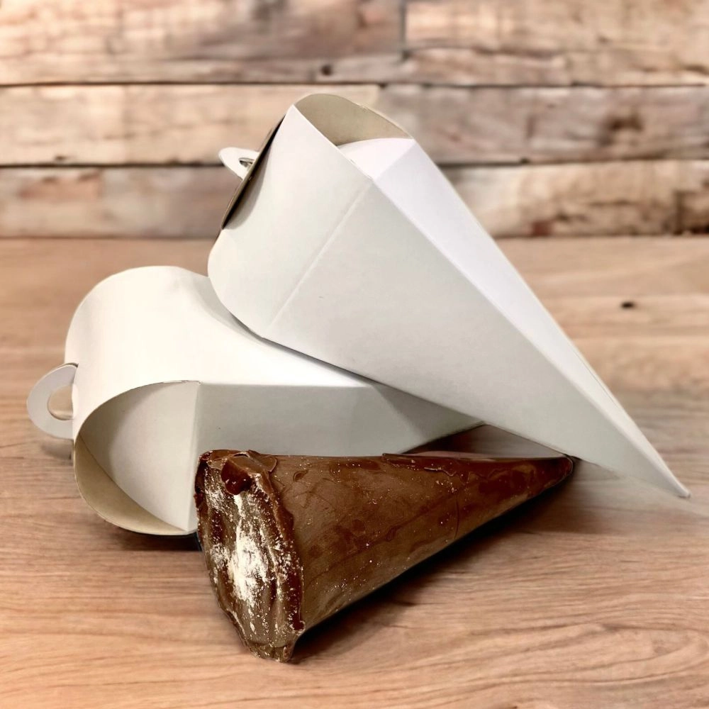50 Embalagens para Cone Trufado - sem impressão - Branco ou Kraft