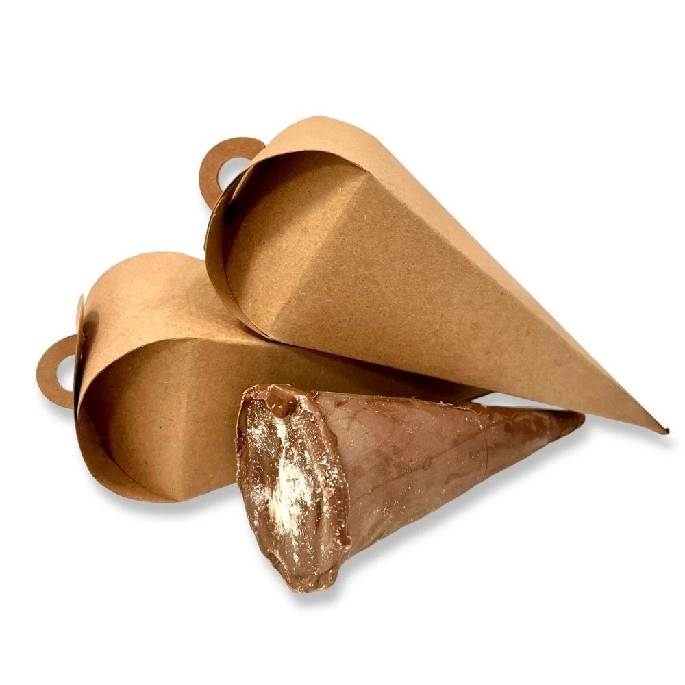 50 Embalagens para Cone Trufado - sem impressão -Kraft