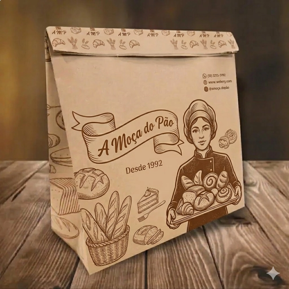 50 Sacos p/ Delivery 22x10x24 - Personalizadas com sua marca