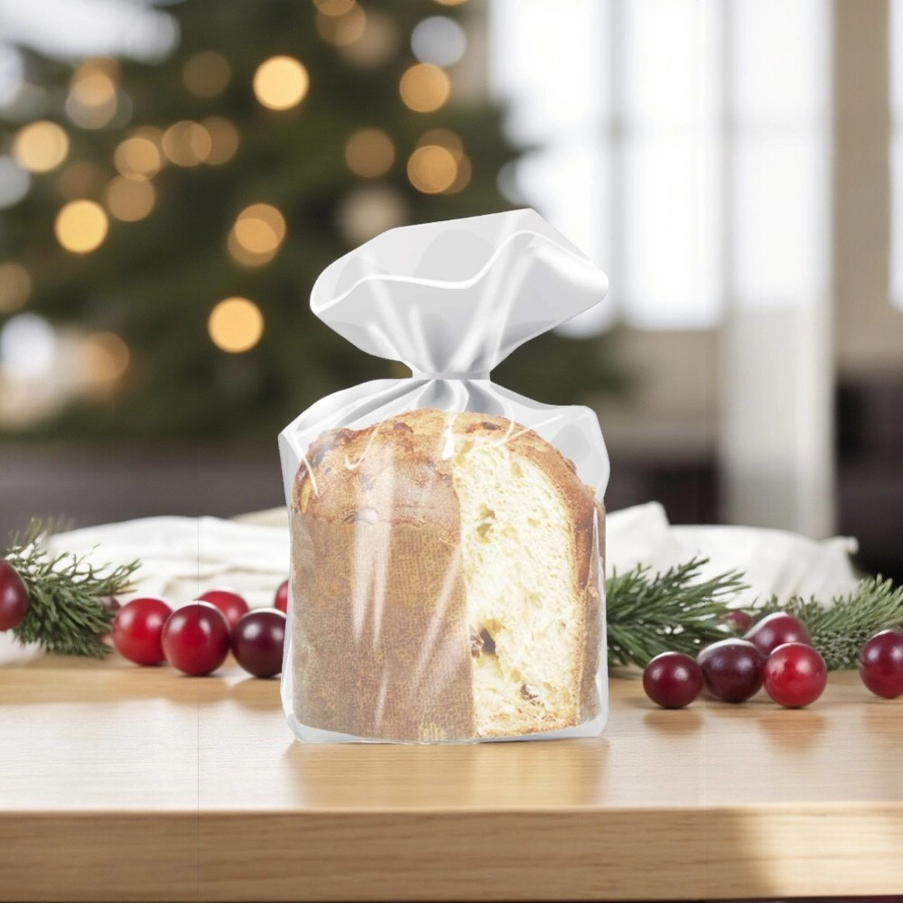 50 Sacos para panetone de 250g - Transparente - Natal 2025